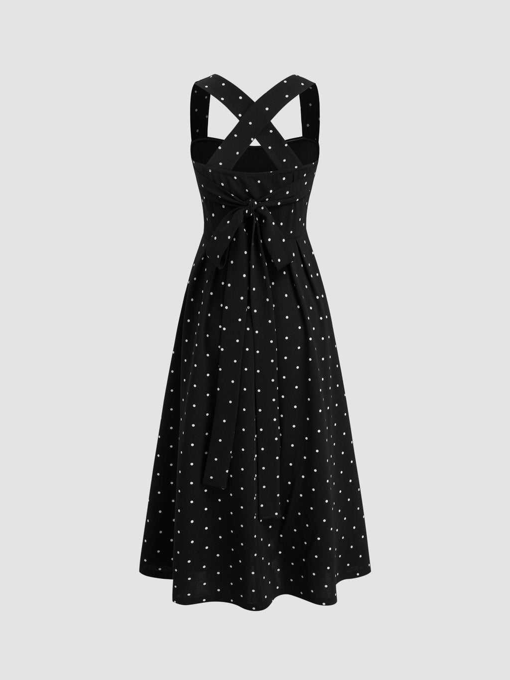 Square Neck Polka Dot Ruffle Criss Cross Dress | D56 - view 2