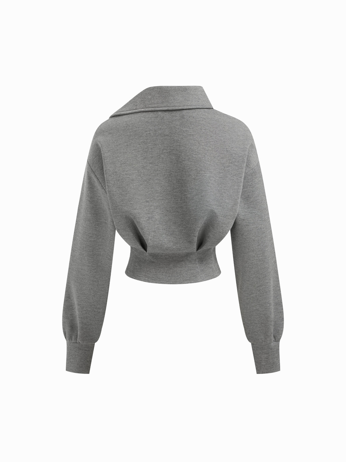 Asymmetrical Neck Long Sleeve Cinched Waist Sweatshirt | SS90 - view 16