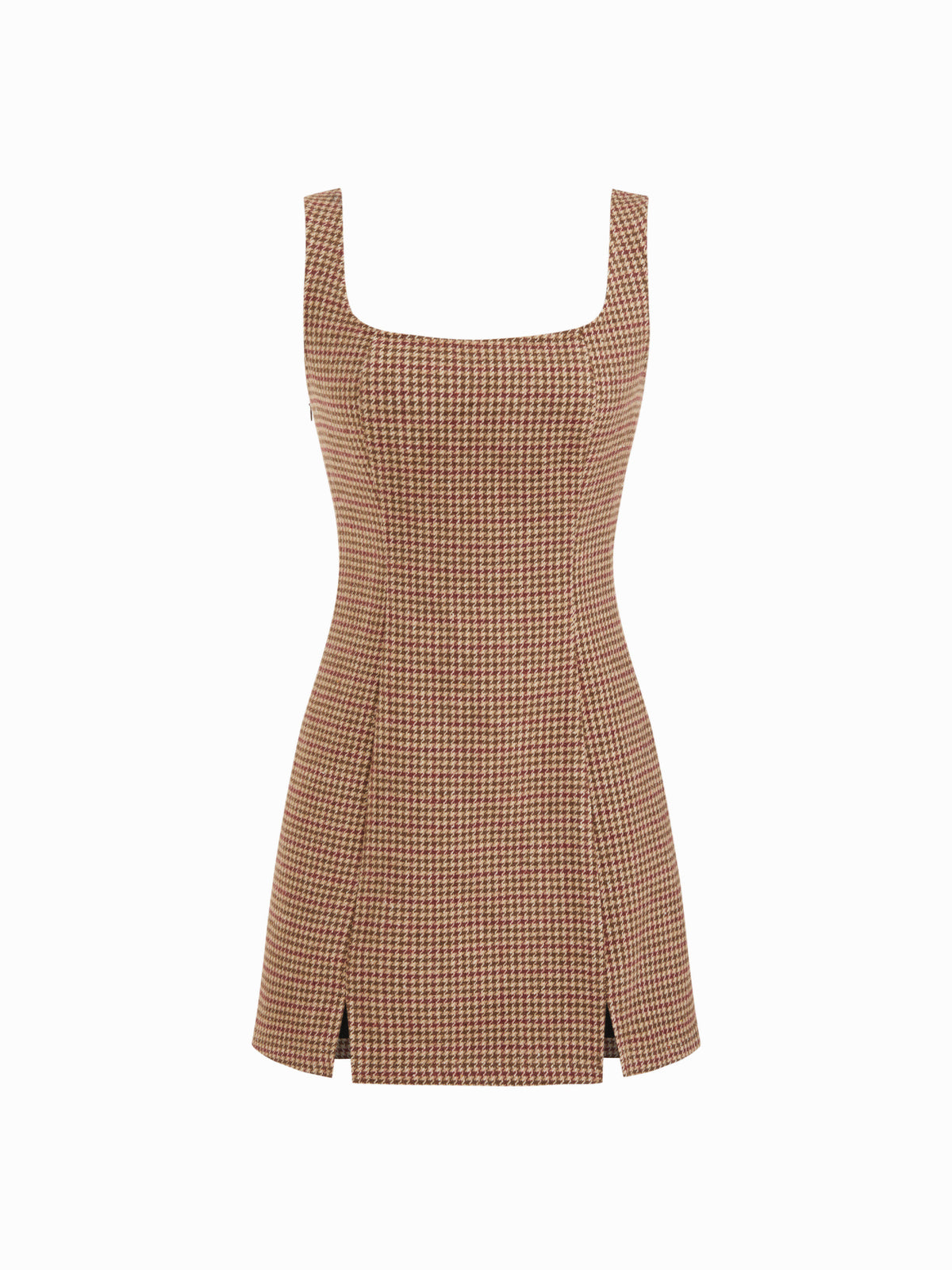 Scoop Neckline Checks Zipper Mini Dress | D56 - view 27