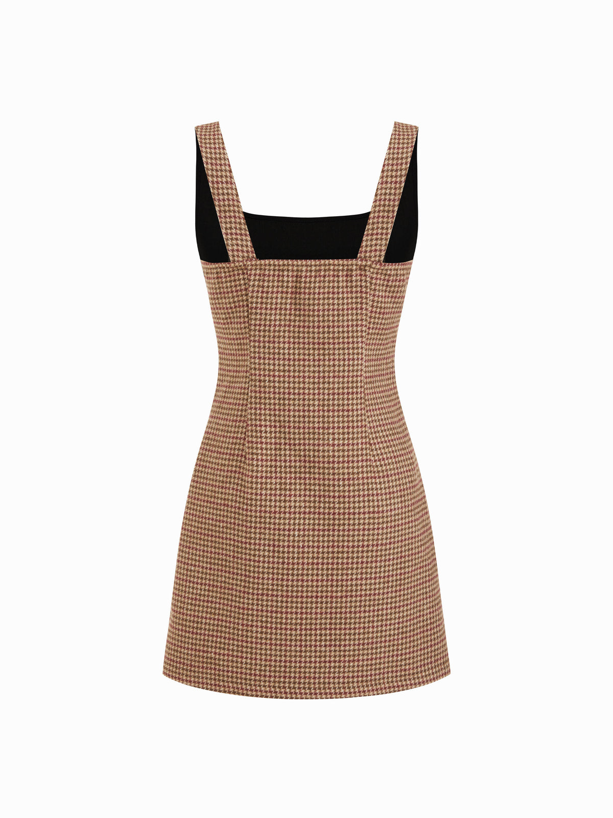 Scoop Neckline Checks Zipper Mini Dress | D56 - view 28