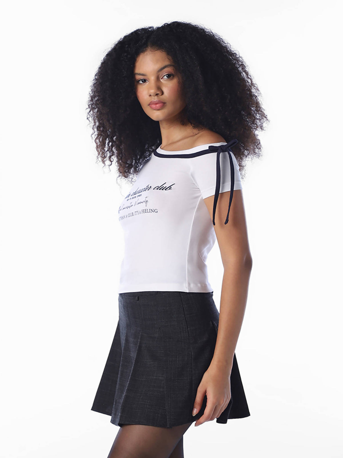 Women White Typography Cotton T-Shirt | O24 - view 2