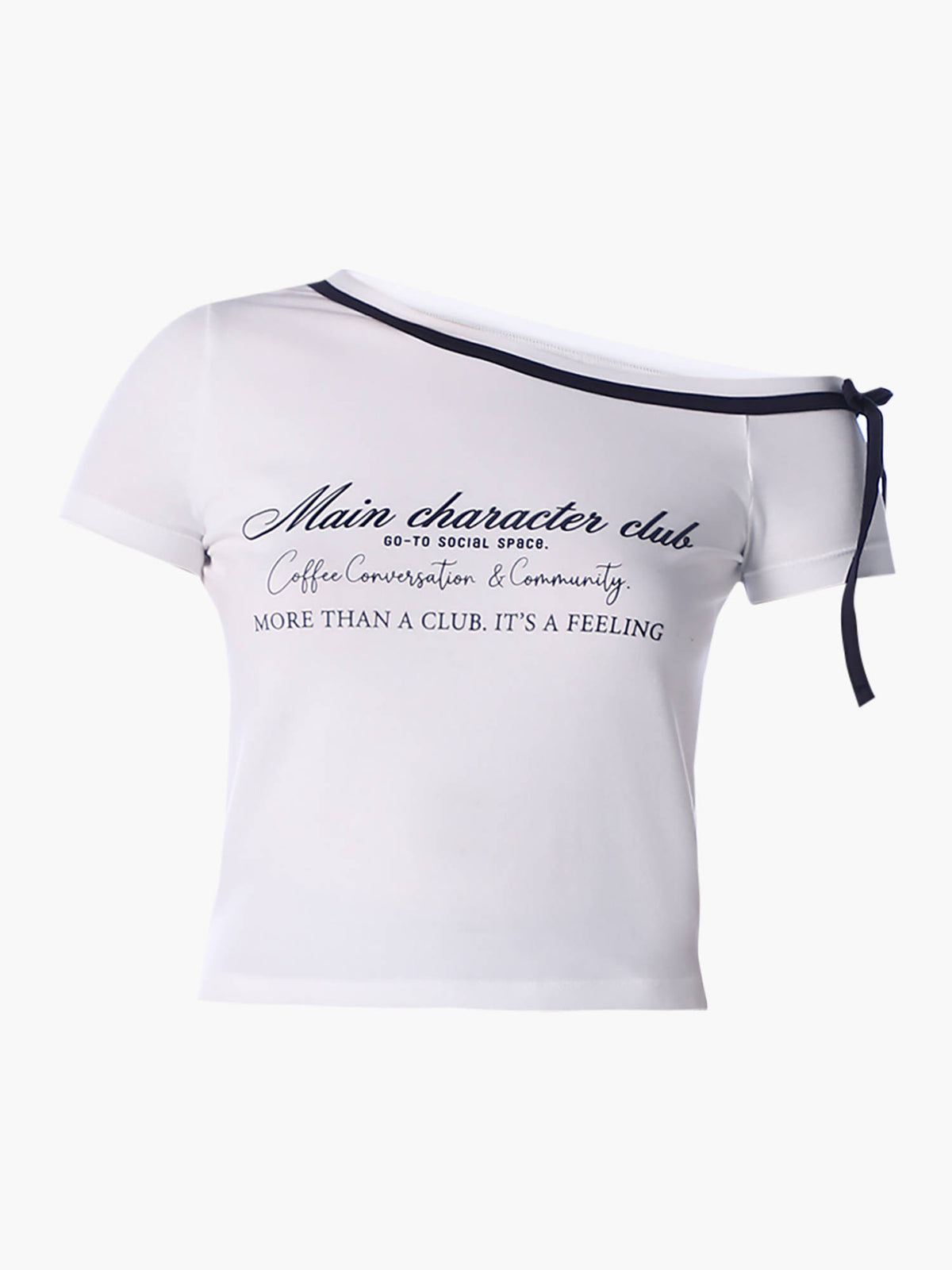 Women White Typography Cotton T-Shirt | O24 - view 5