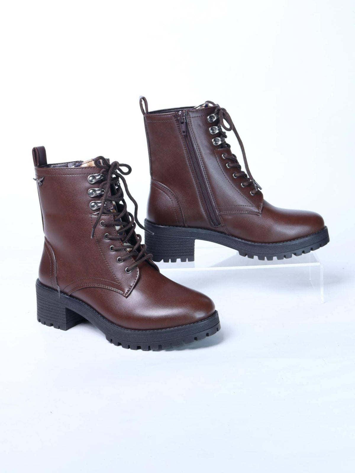 Arely Brown Block Casual Boots | BT61 - view 7