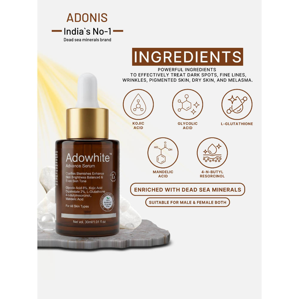 Unisex Adowhite Advance Face Serum With Kojic Acid & Glutathione For Pigmentation-Brightening | Z8 - view 5