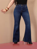 A+ Curve Collection Plus Size Womens Blue Bootcut Stretchable Jeans | BT10 - view 1
