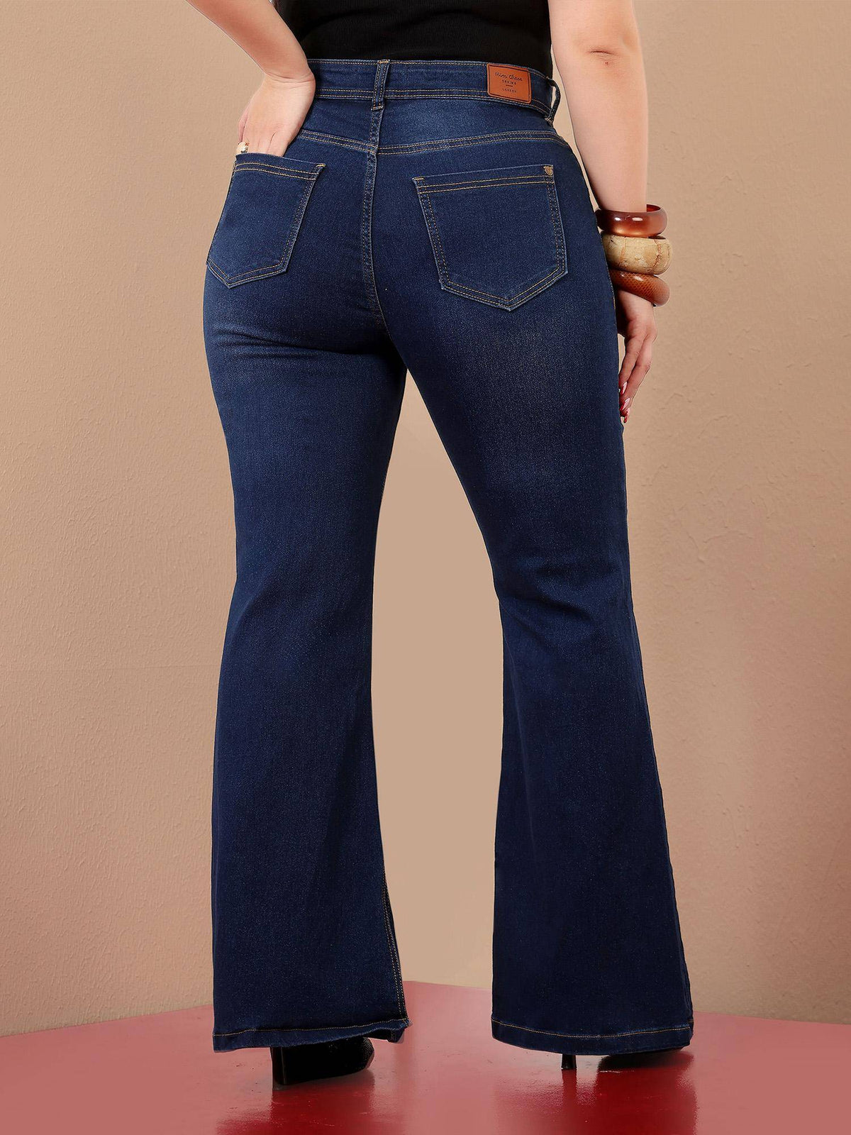 A+ Curve Collection Plus Size Womens Blue Bootcut Stretchable Jeans | BT10 - view 4
