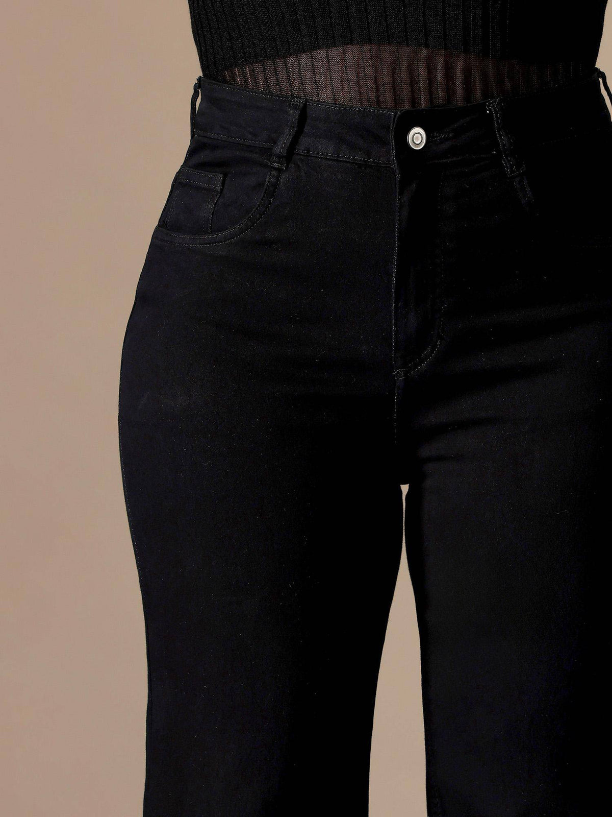 A+ Curve Collection Plus Size Womens Black Bootcut Denim Jeans | BT10 - view 7