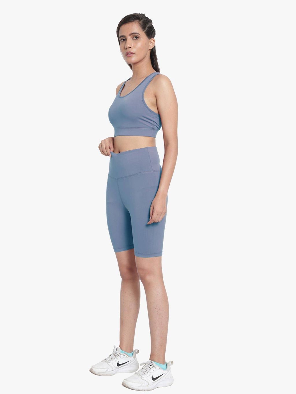 WearJukebox Easy Breezy Blue High Waist Shorts - view 2