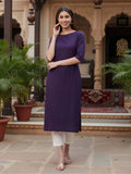 Purple Stripes Regular Kurta | FY93 - view 13