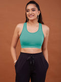 Cotton Slip-On Sports Bra with Moulded Removable Cups for Yoga & Walking NYK059 Black | sb09 - view 32