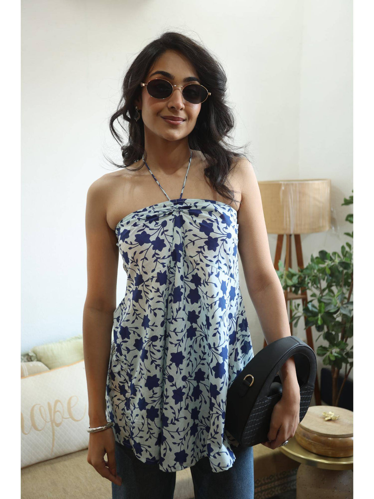 Blue Floral Top for Women | HT67 - view 1