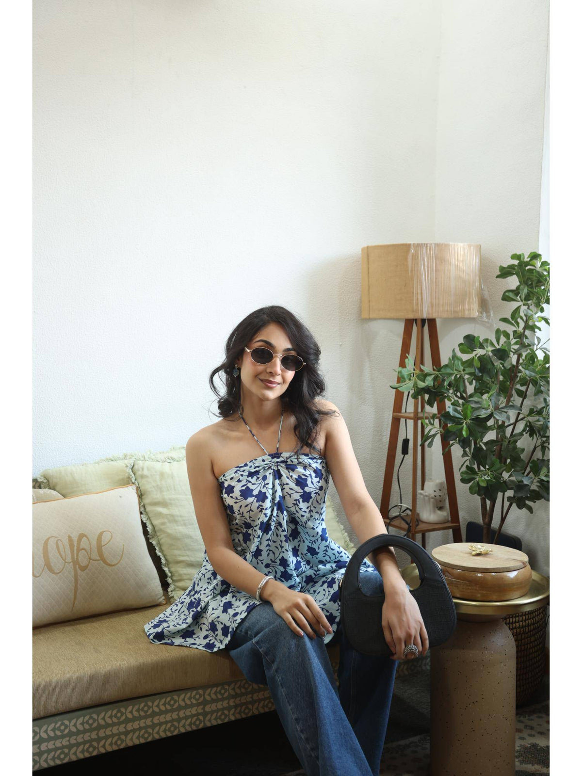 Blue Floral Top for Women | HT67 - view 2