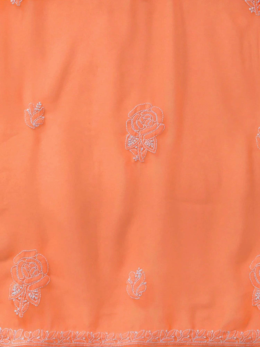 Hand Embroidered Yellow Georgette Lucknowi Chikankari Unstitched Dress Material (Set of 3) | D56 - view 21