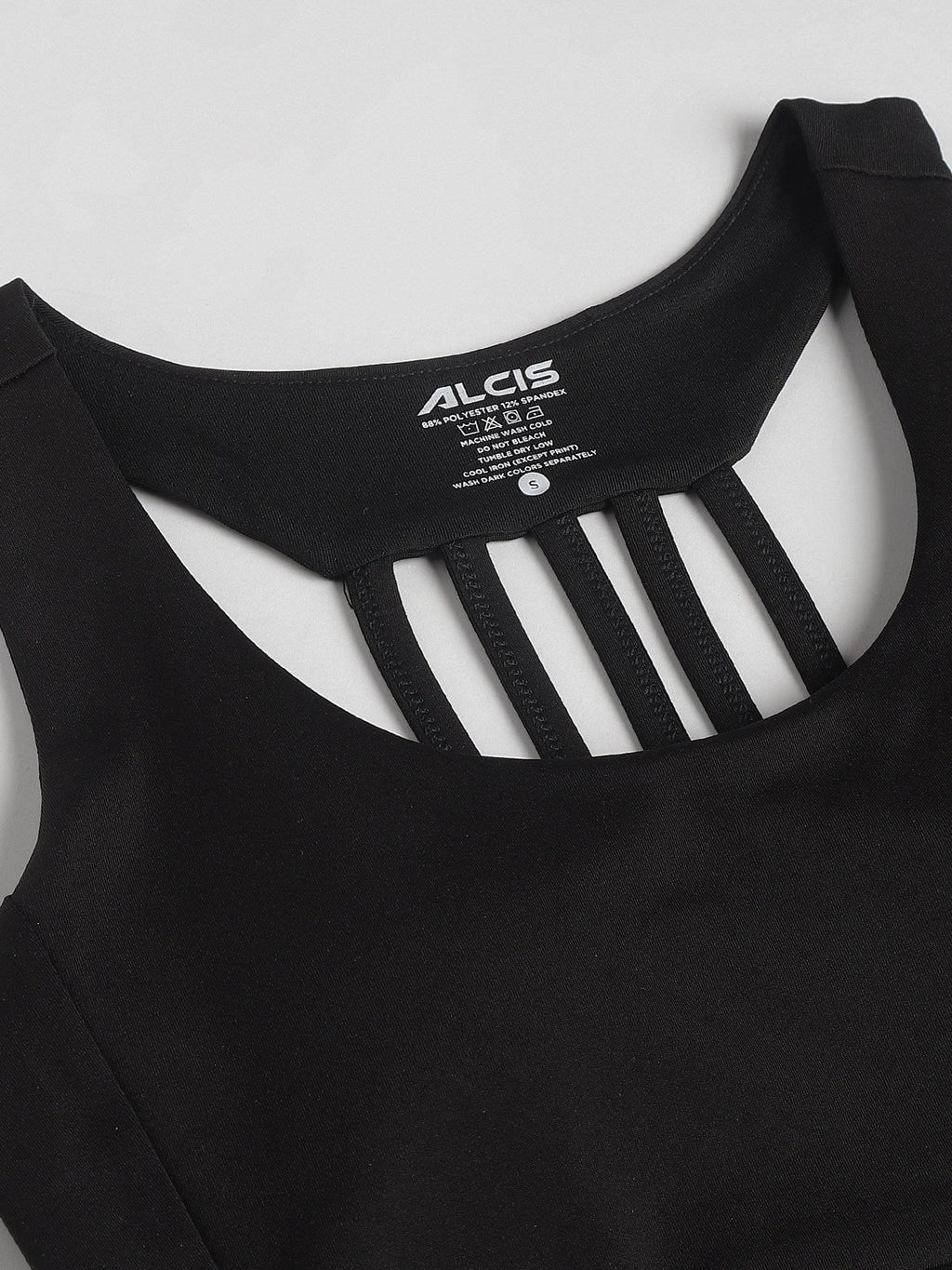 Women Black Anti Static Slim Fit Low Impact Sports Bra | sb09 - view 2
