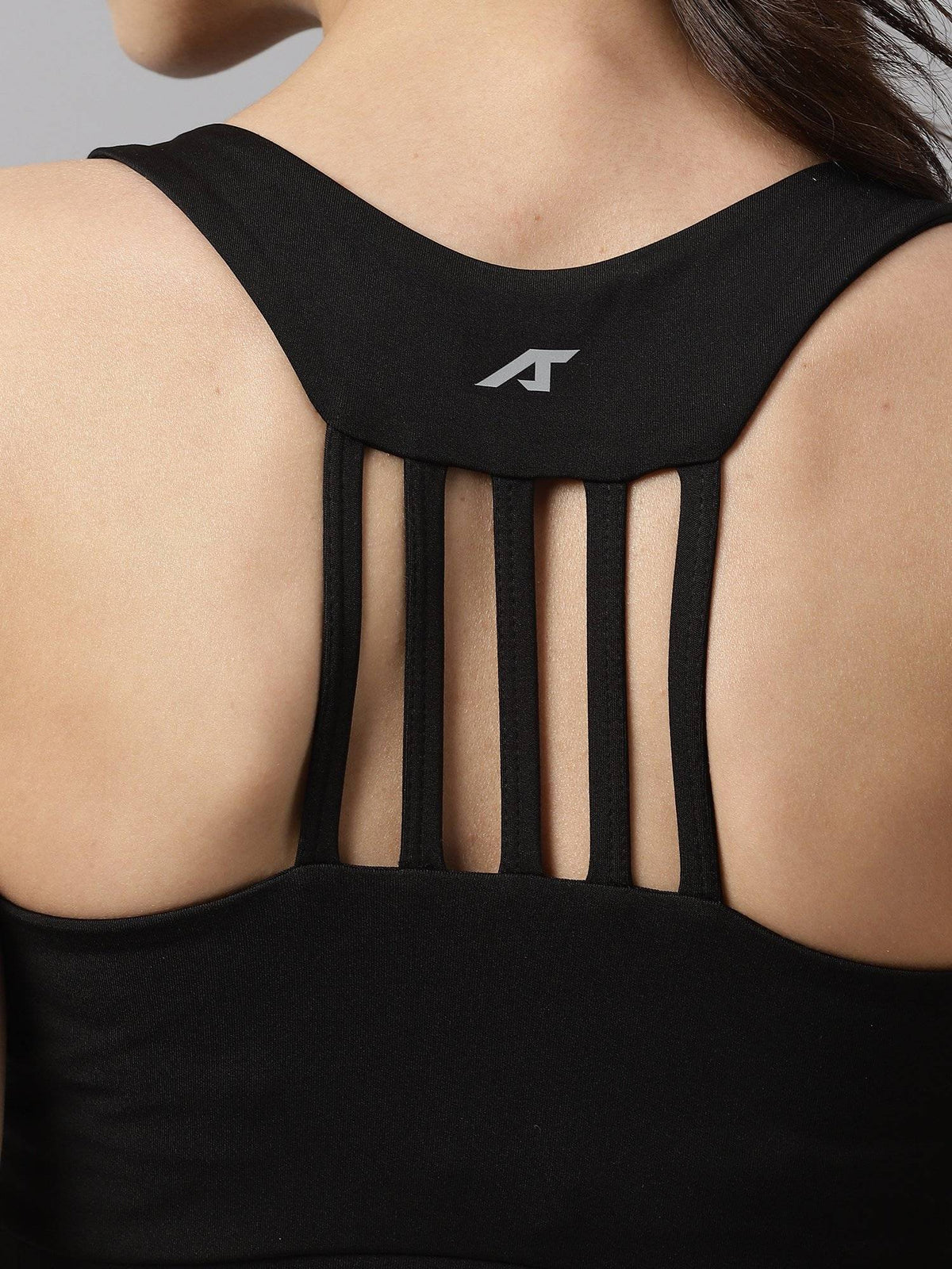Women Black Anti Static Slim Fit Low Impact Sports Bra | sb09 - view 8