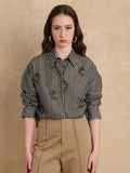 Ronrayzo Dark Green Striped Regular Shirt | S67 - view 1