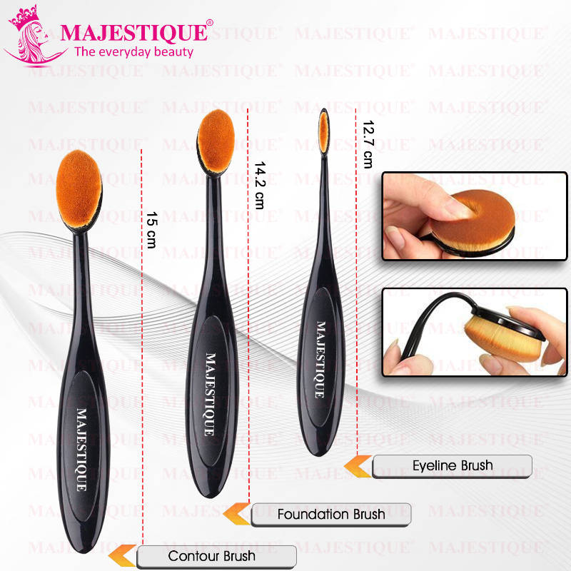Supple Oval Makeup Brushes - 3 | T32 - view 2