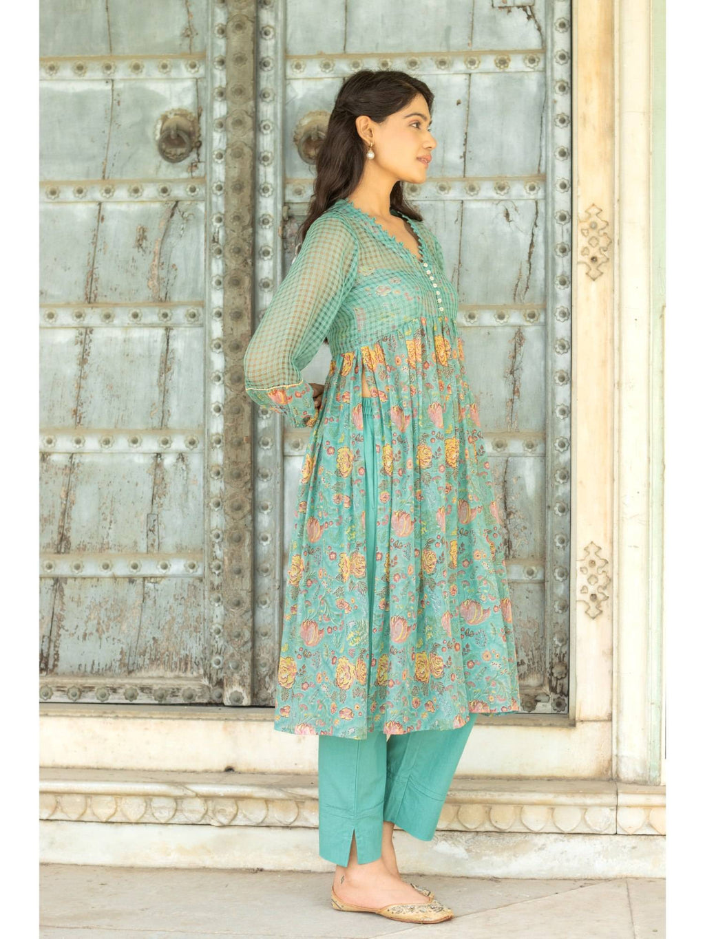 Mor Cotton Blue Kurta | KDG - view 3