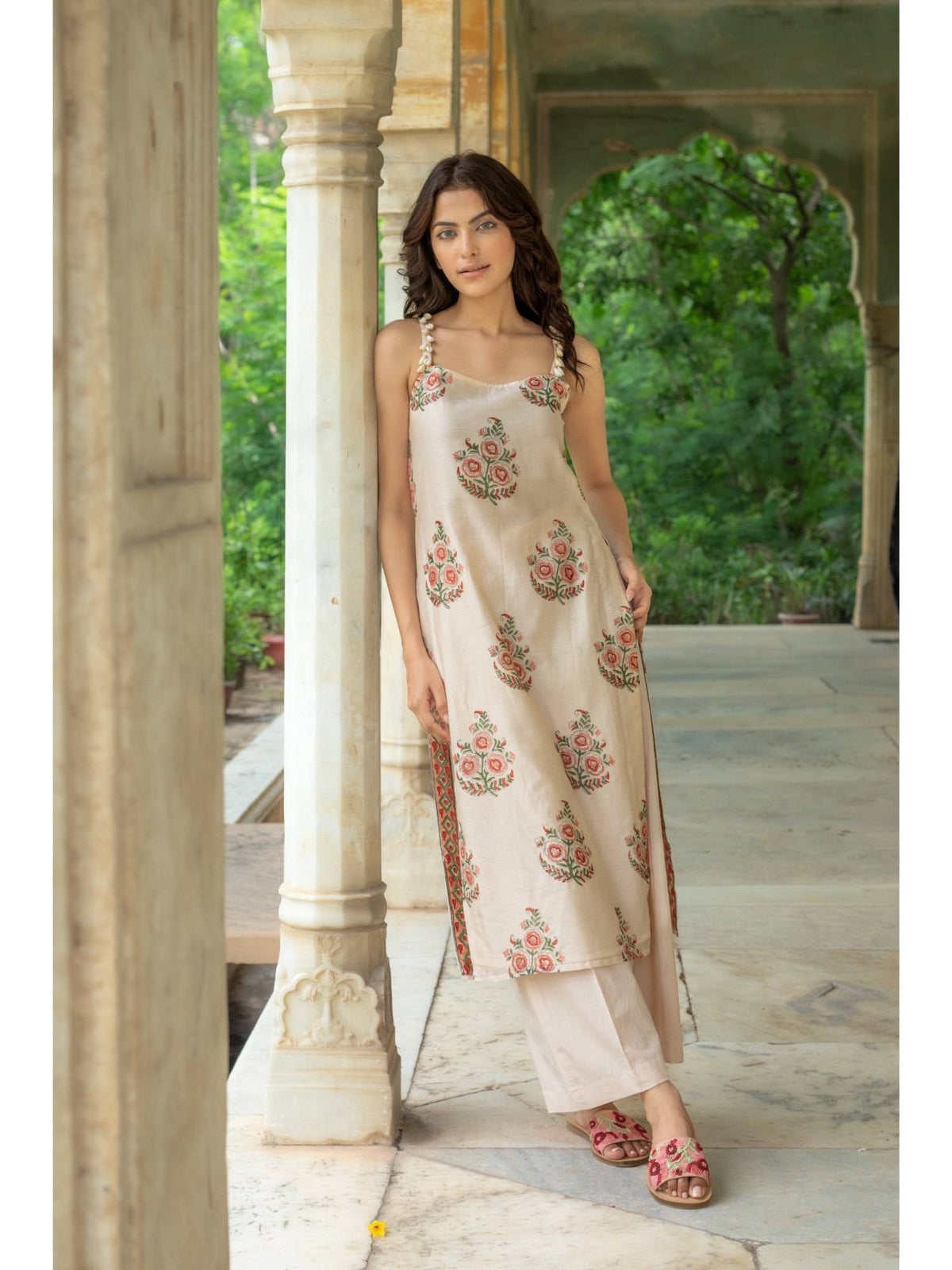 Kasvi Chandheri Beige Kurta Only | FY93 - view 1