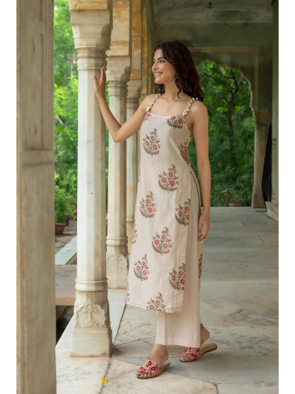Kasvi Chandheri Beige Kurta Only | U3S - view 3