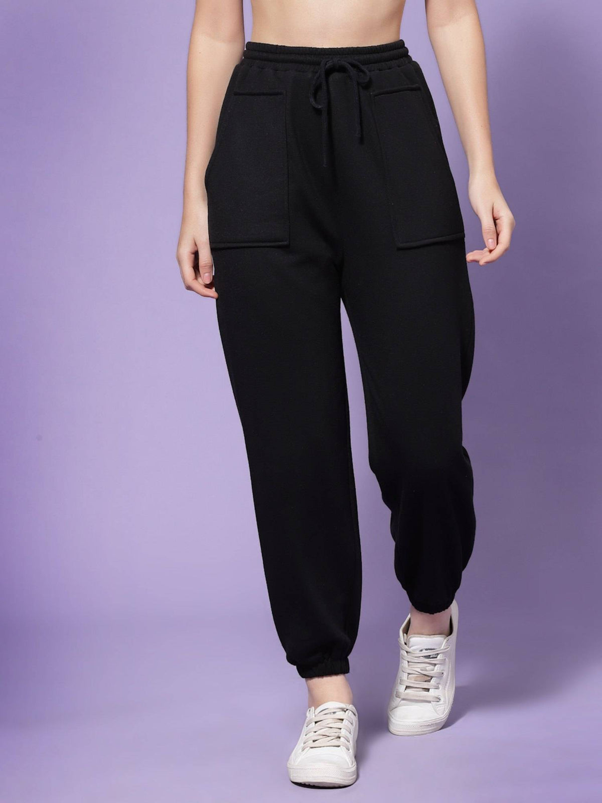 Black Loose Fit Joggers | WJ89 - view 1