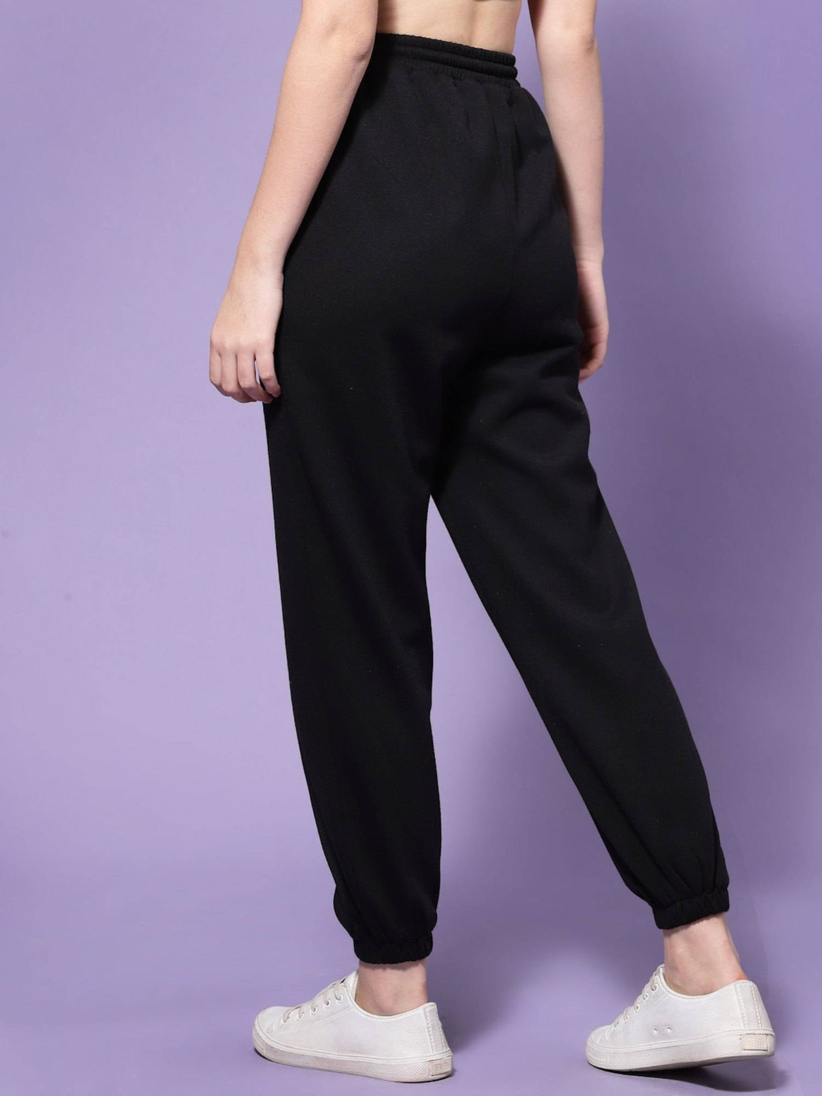 Black Loose Fit Joggers | WJ89 - view 2