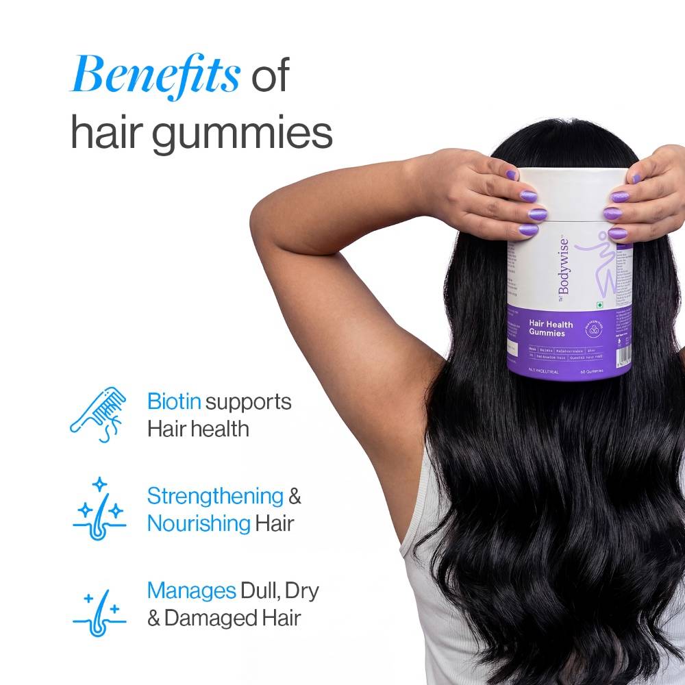 Biotin Hair Gummies - Zinc, Fibre, Multivitamin For Stronger Hair, Nails -No Added Sugar | BWS9 - view 13