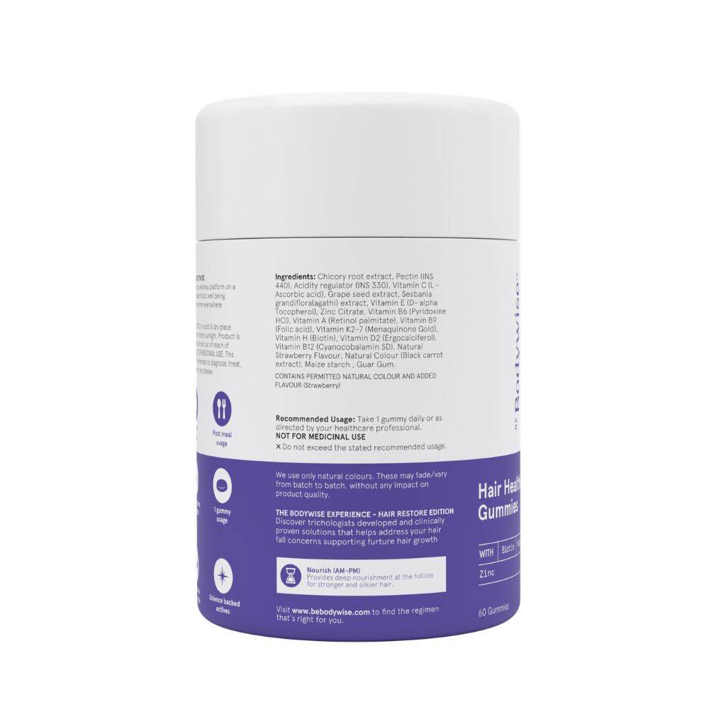 Biotin Hair Gummies - Zinc, Fibre, Multivitamin For Stronger Hair, Nails -No Added Sugar | BWS9 - view 21