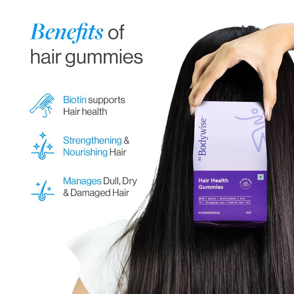 Biotin Hair Gummies - Zinc, Fibre, Multivitamin For Stronger Hair, Nails -No Added Sugar | BWS9 - view 11