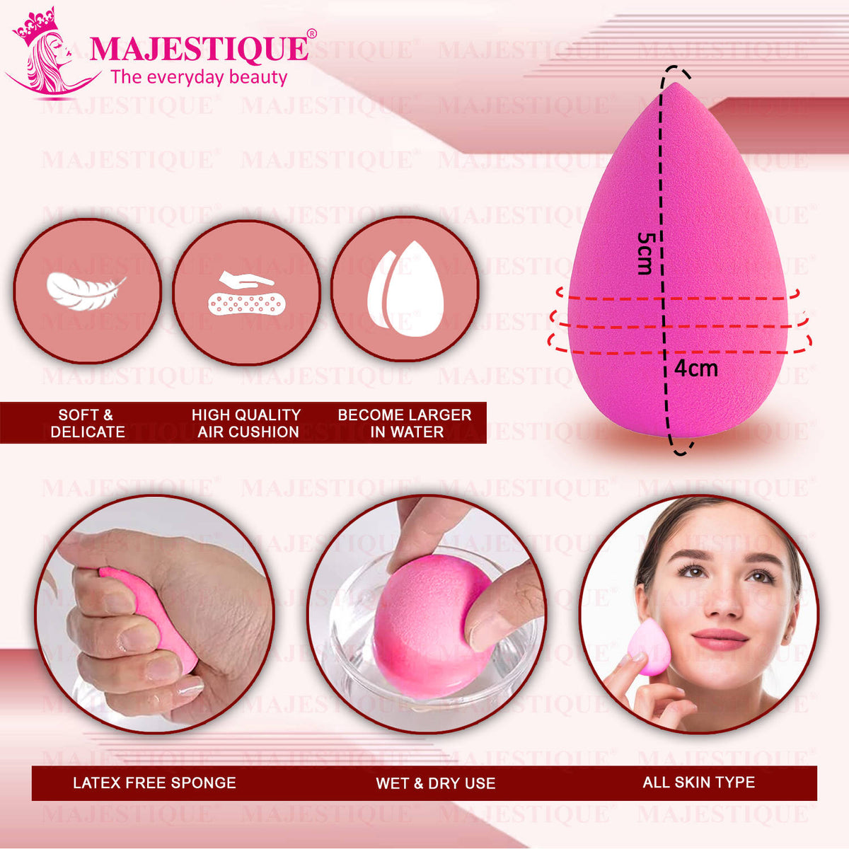 Beauty Makeup Sponge, Use For Liquid, Cream, And Powder - Color May Vary | C83 - view 2
