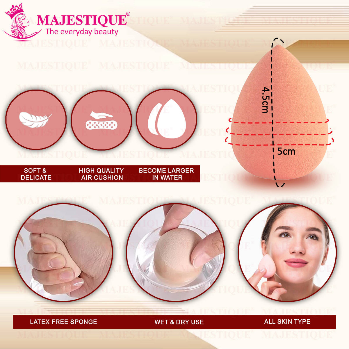 Large Grip Area Makeup Sponge, For Sensitive And All Skin Types - Color May Vary | C83 - view 2