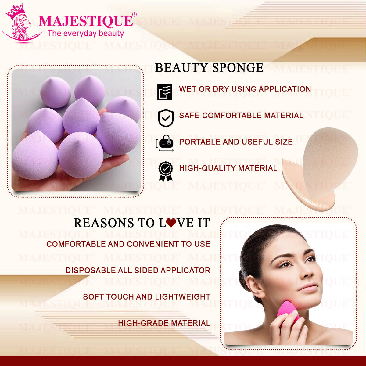 Large Grip Area Makeup Sponge, For Sensitive And All Skin Types - Color May Vary | C83 - view 4