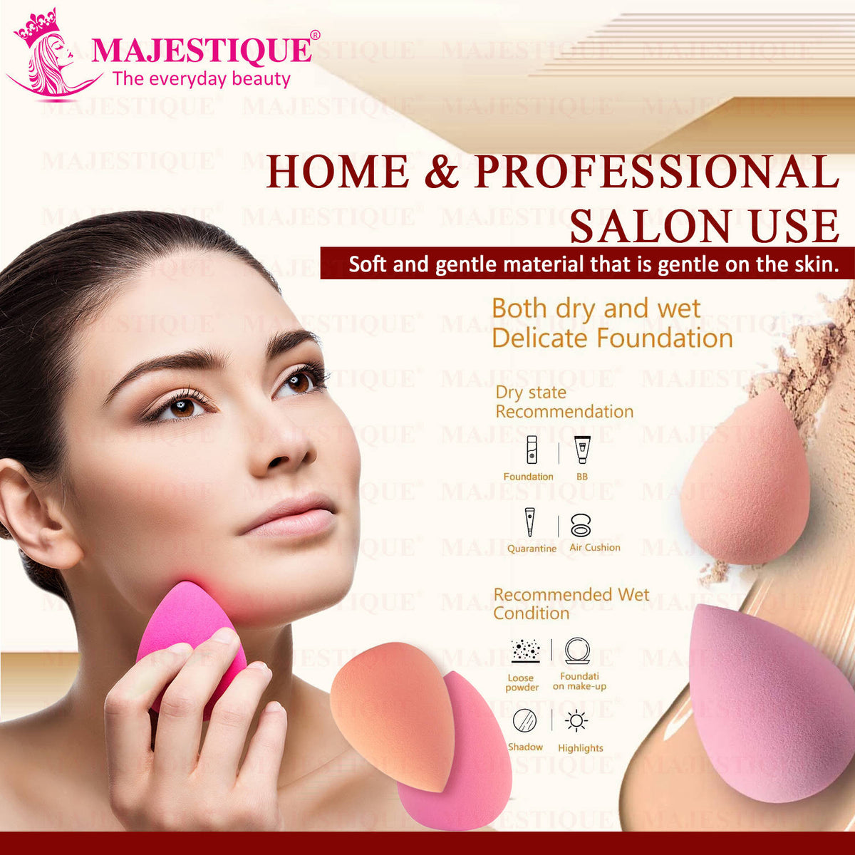 Large Grip Area Makeup Sponge, For Sensitive And All Skin Types - Color May Vary | C83 - view 5