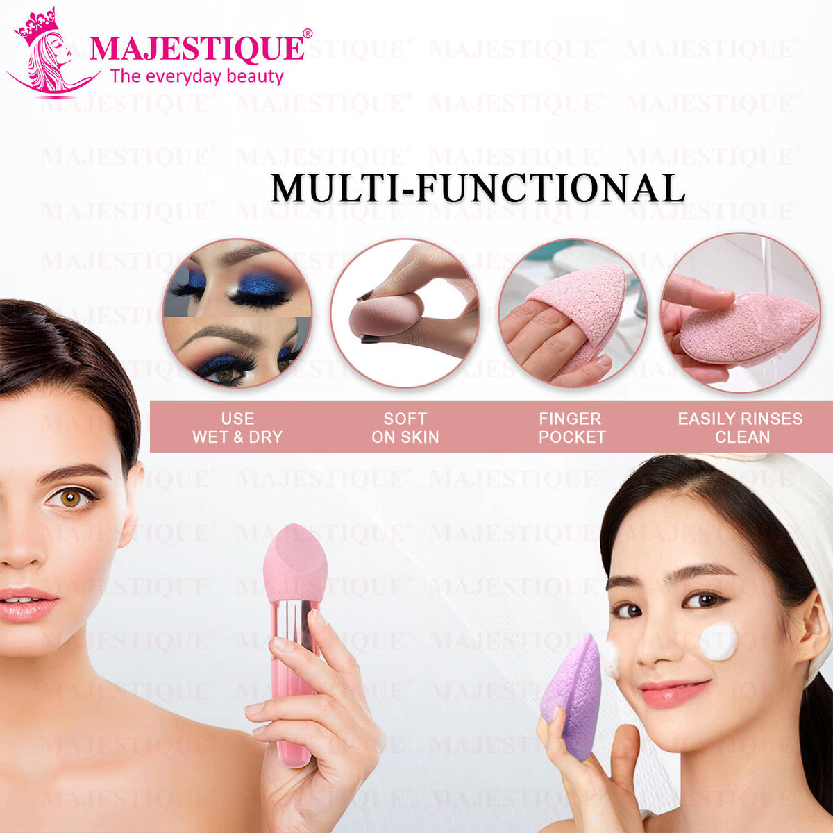 Facial Cleaning Sponge With Cut Makeup Sponge - Color May Vary | T32 - view 3