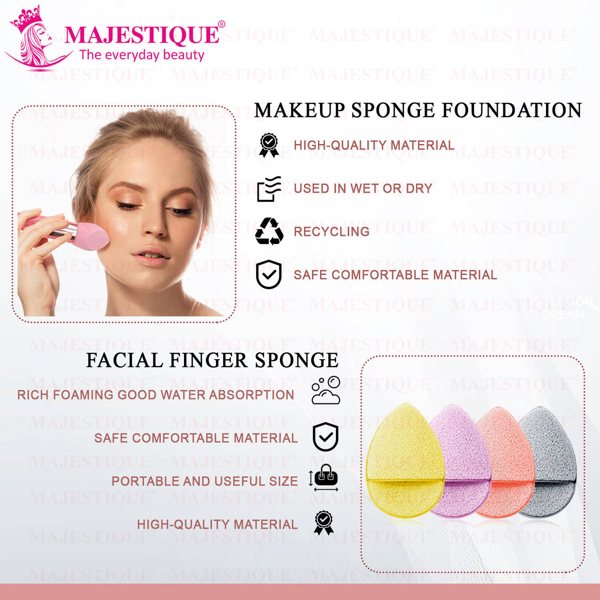 Facial Cleaning Sponge With Cut Makeup Sponge - Color May Vary | T32 - view 4