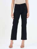 Black Solid/Plain Cotton Jeans | ST23 - view 1
