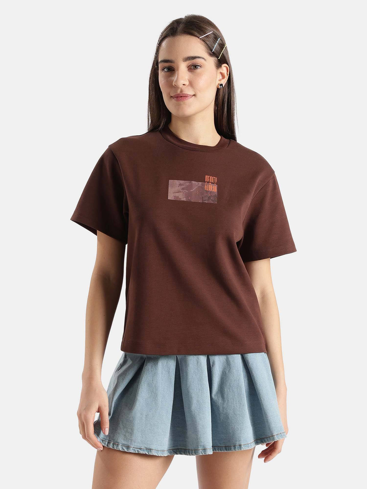 WZ04 Women Super Combed Cotton Rich Oversized Printed T-Shirt-Snow White | TS56 - view 35