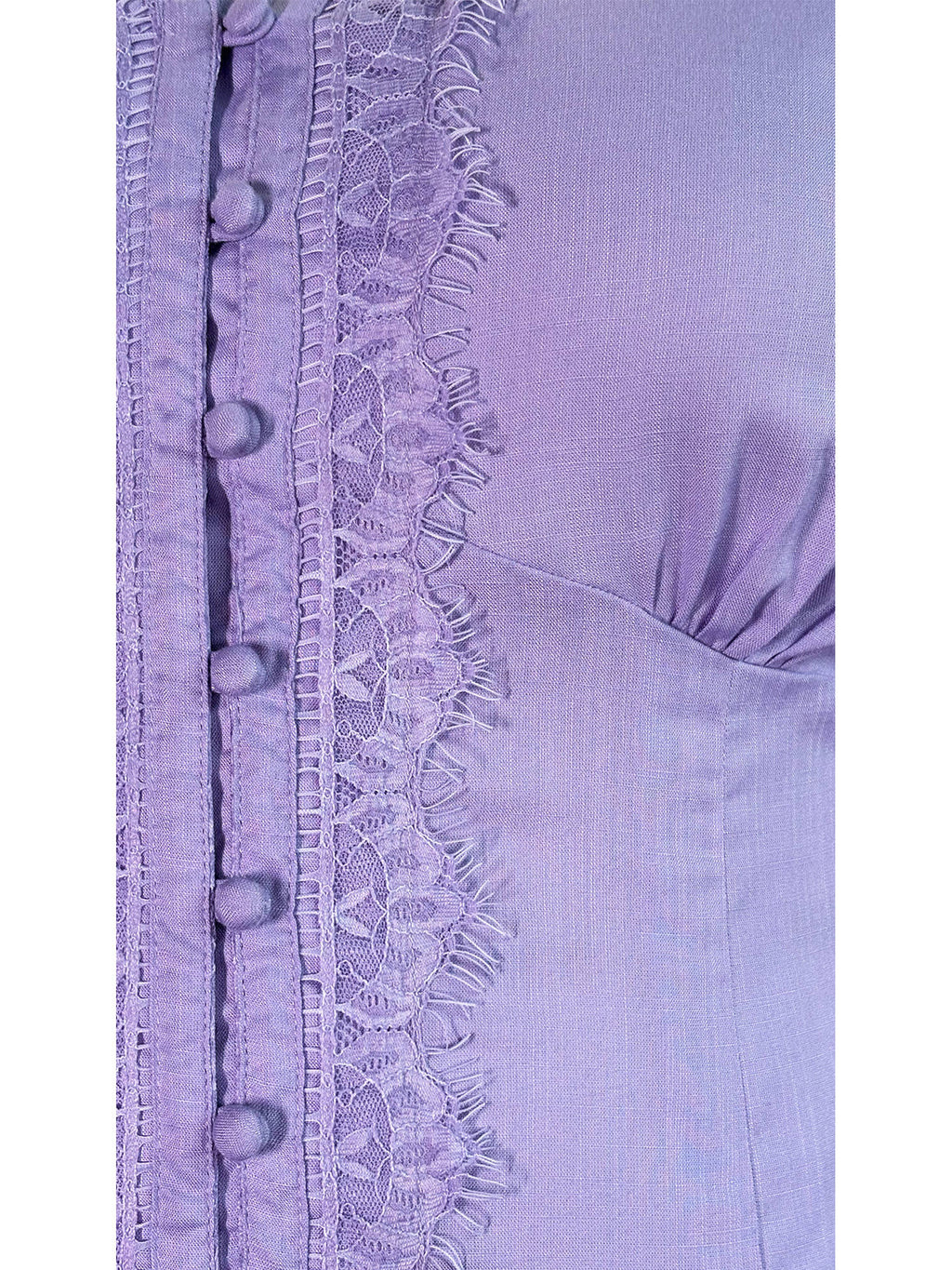 Lavender Women Solid Viscose V Neck Lace Patch Plus Size Top | pt51 - view 4