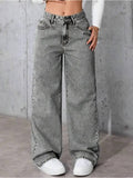 Women Grey Solid Wide leg Stretchable High Rise Jeans | WL90 - view 1
