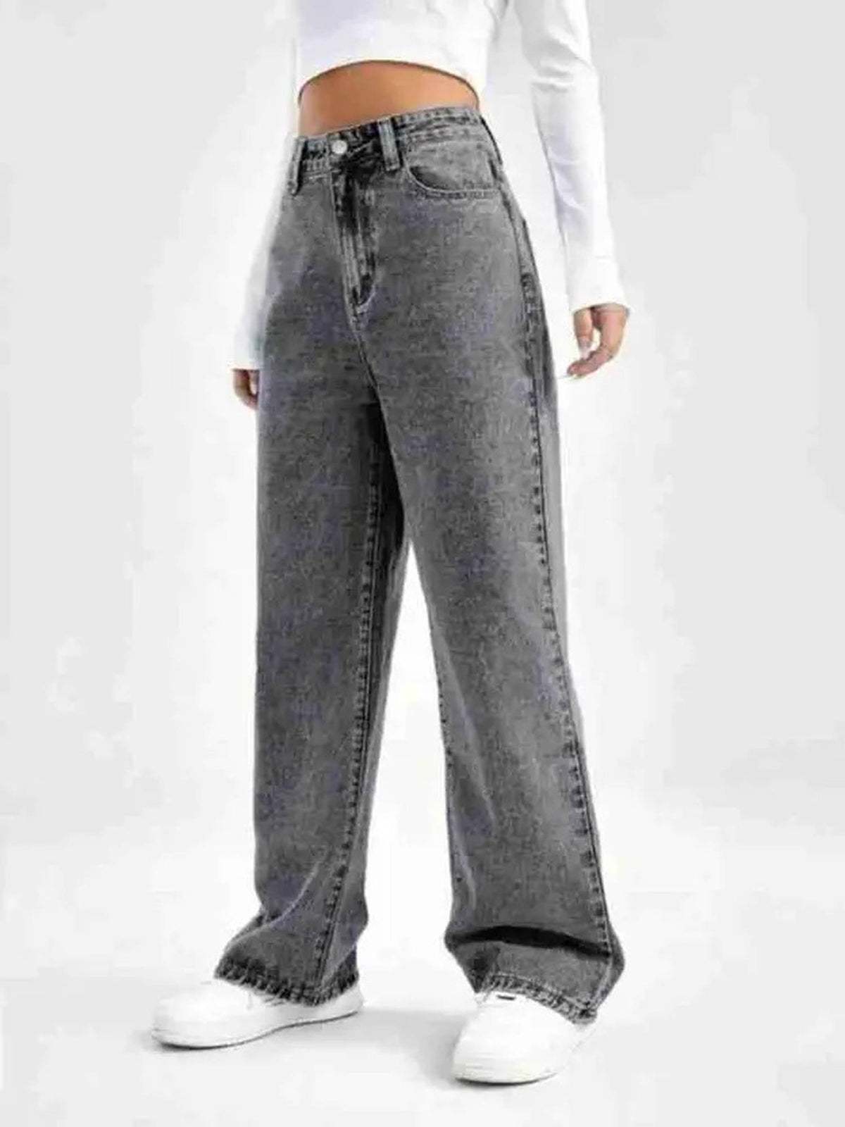Women Grey Wide leg High Rise Jeans | WL90 - view 1