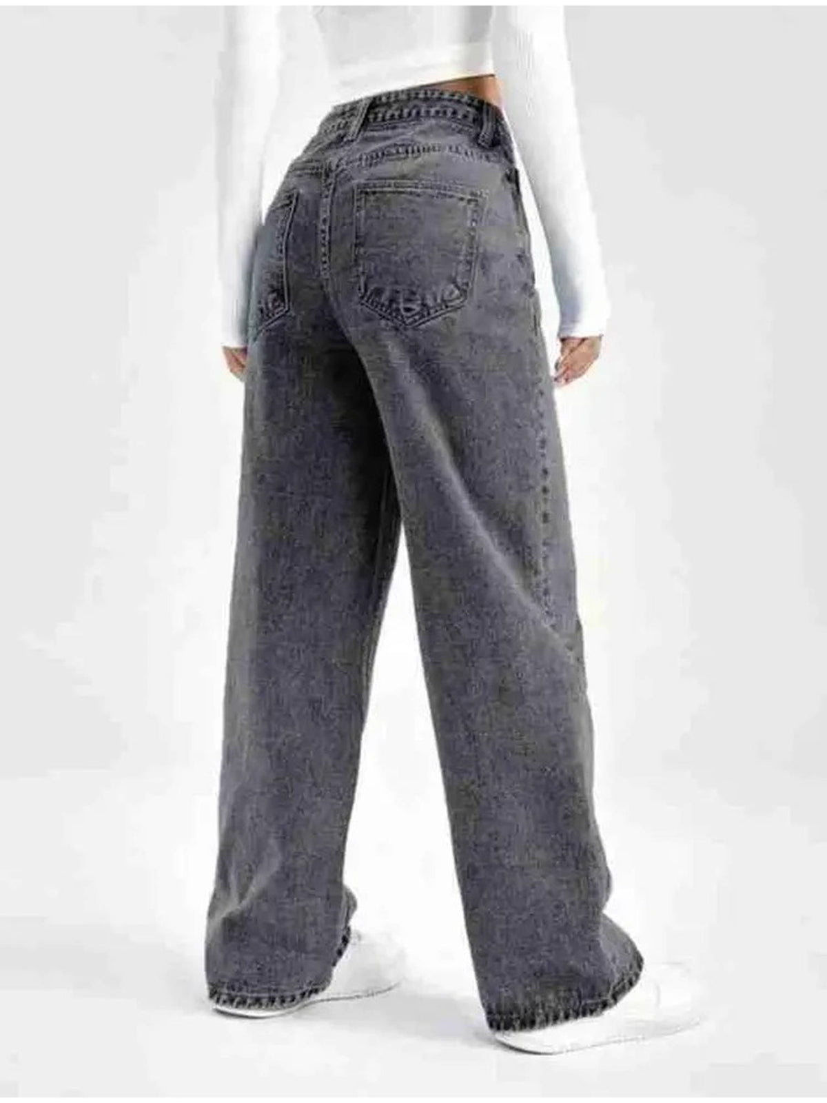 Women Grey Wide leg High Rise Jeans | WL90 - view 2