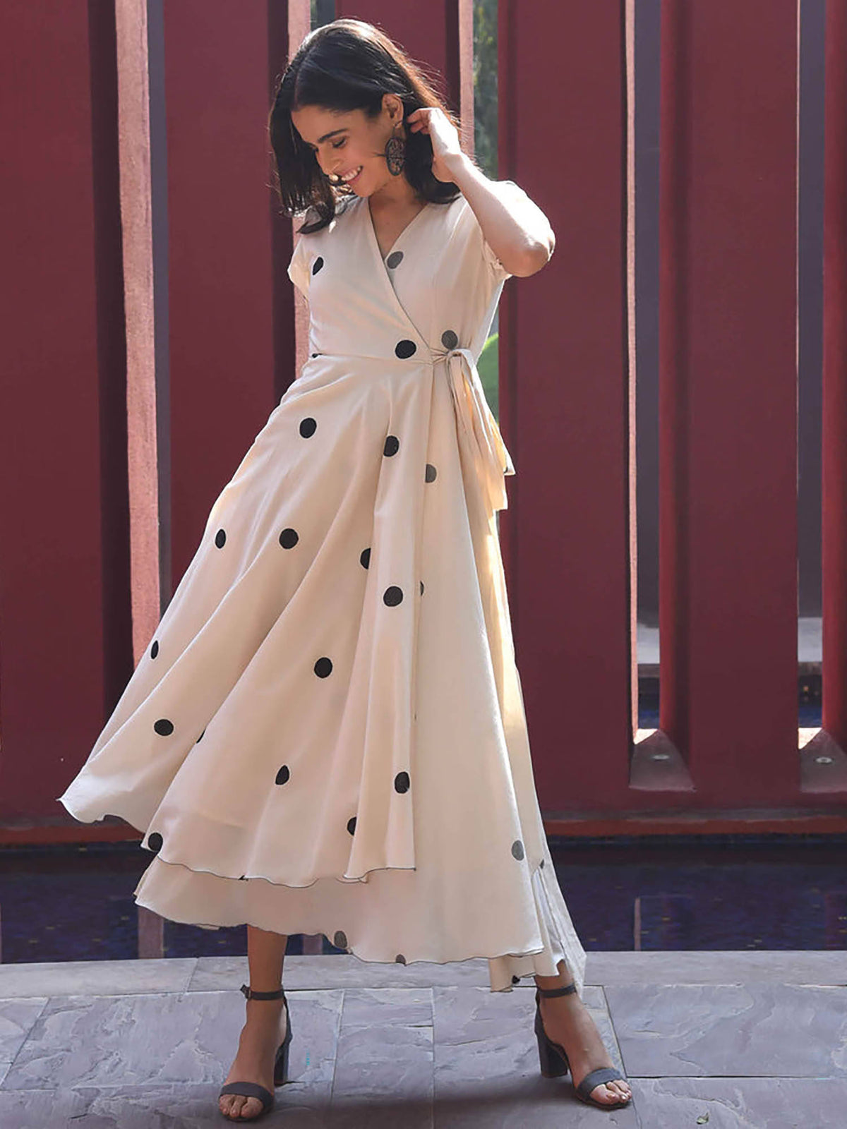Vanilla Bean Polka Cotton Dress | D56 - view 2