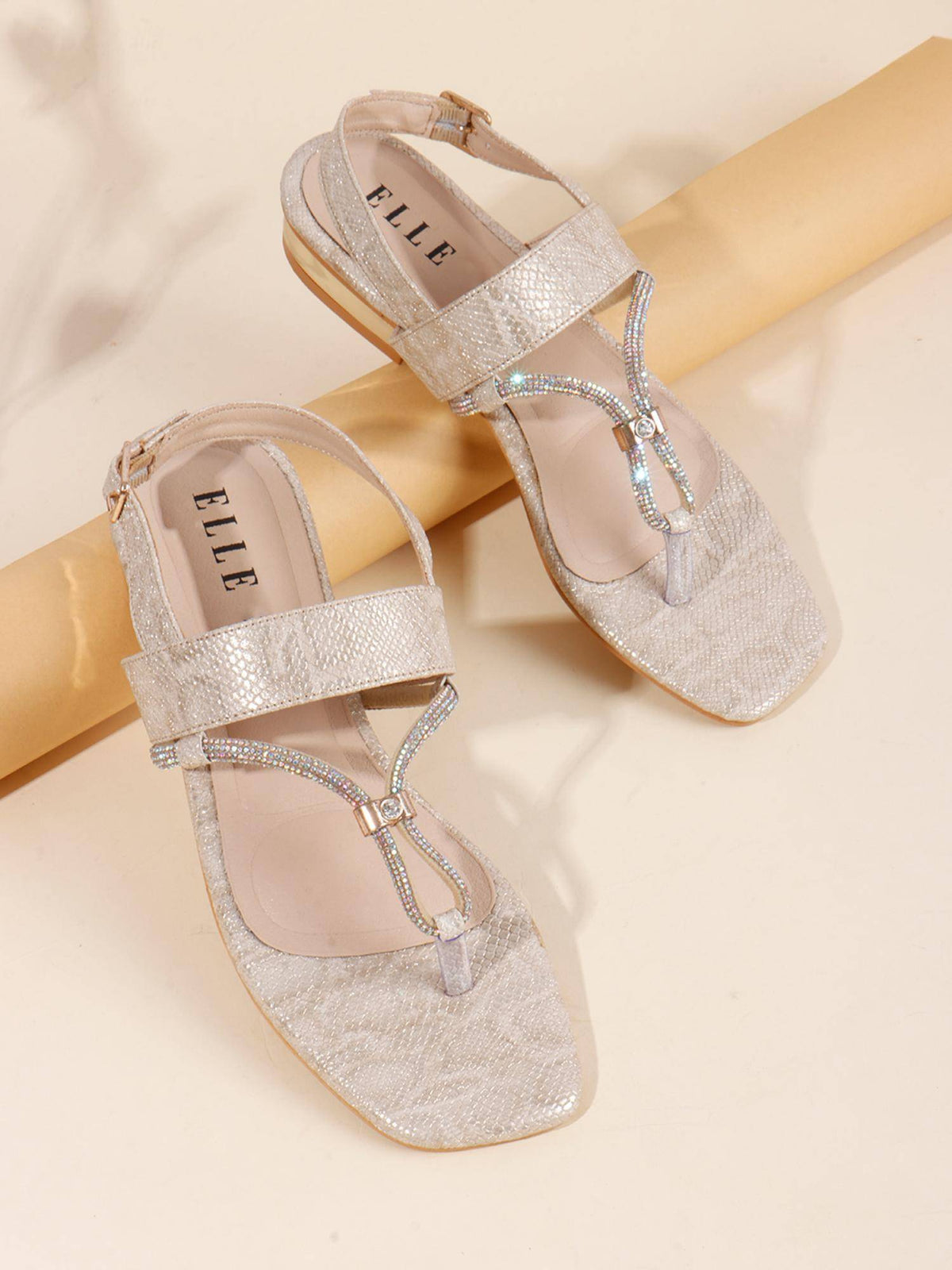 Women Gold Elegant Shimmer Sandals | SD89 - view 3