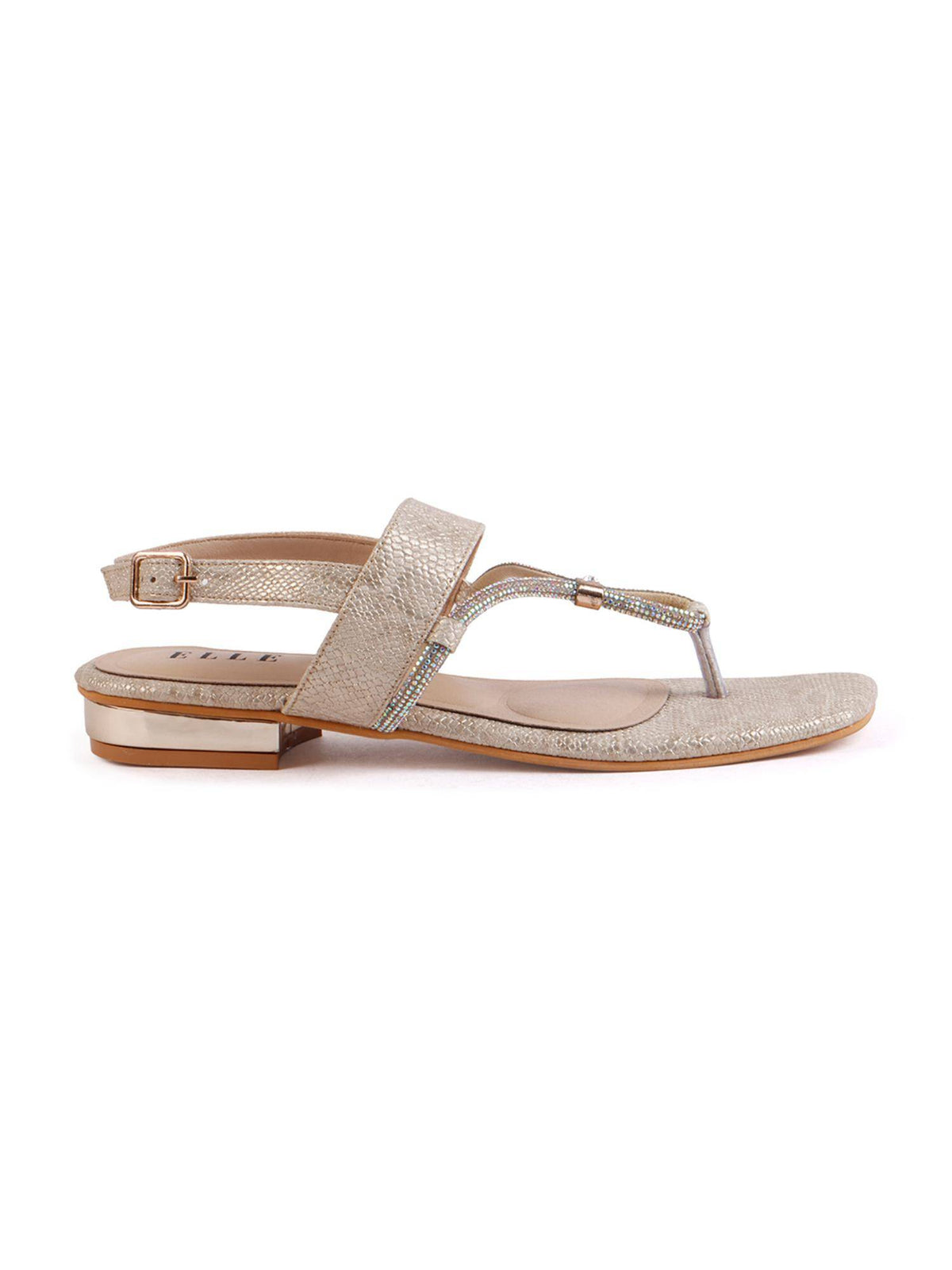 Women Gold Elegant Shimmer Sandals | SD89 - view 6