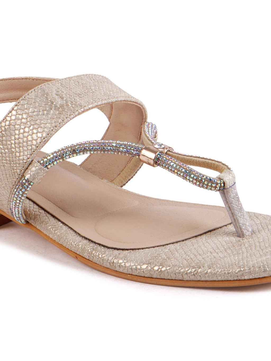 Women Gold Elegant Shimmer Sandals | SD89 - view 7