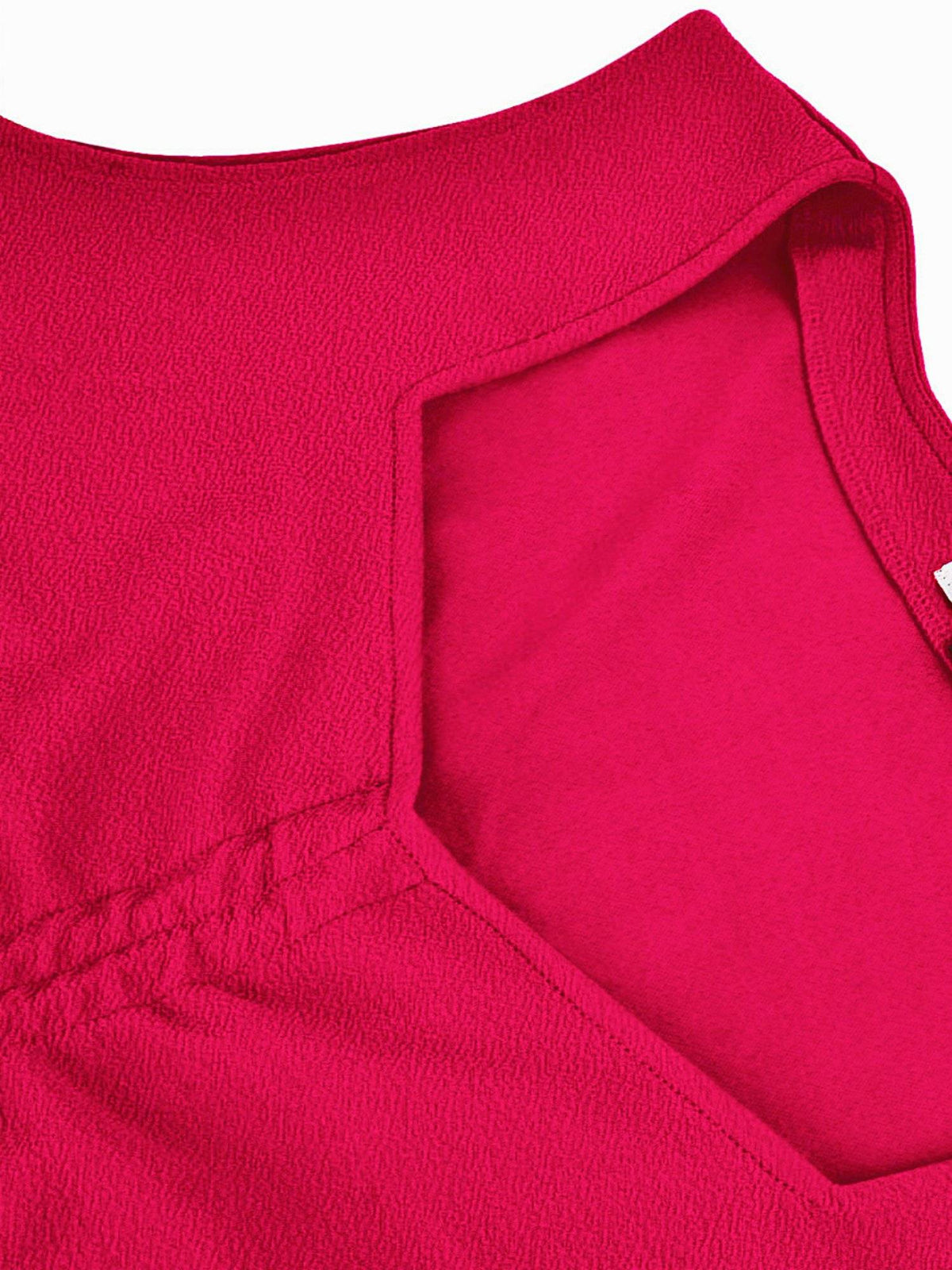 Women Fuchsia Pink Drawstring Crop Top | CT61 - view 5