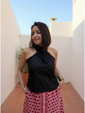 Women Black Cotton Solid Top | HT67 - view 1