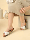White Solid Sandals | SD89 - view 1