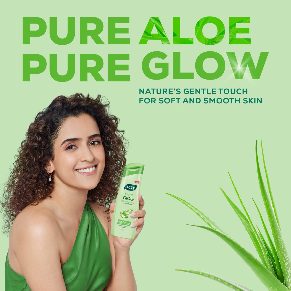 Pure Aloe Vera Body Lotion, Lightweight 48hr Moisturization for Normal & Oily Winter Skin | B20 - view 2