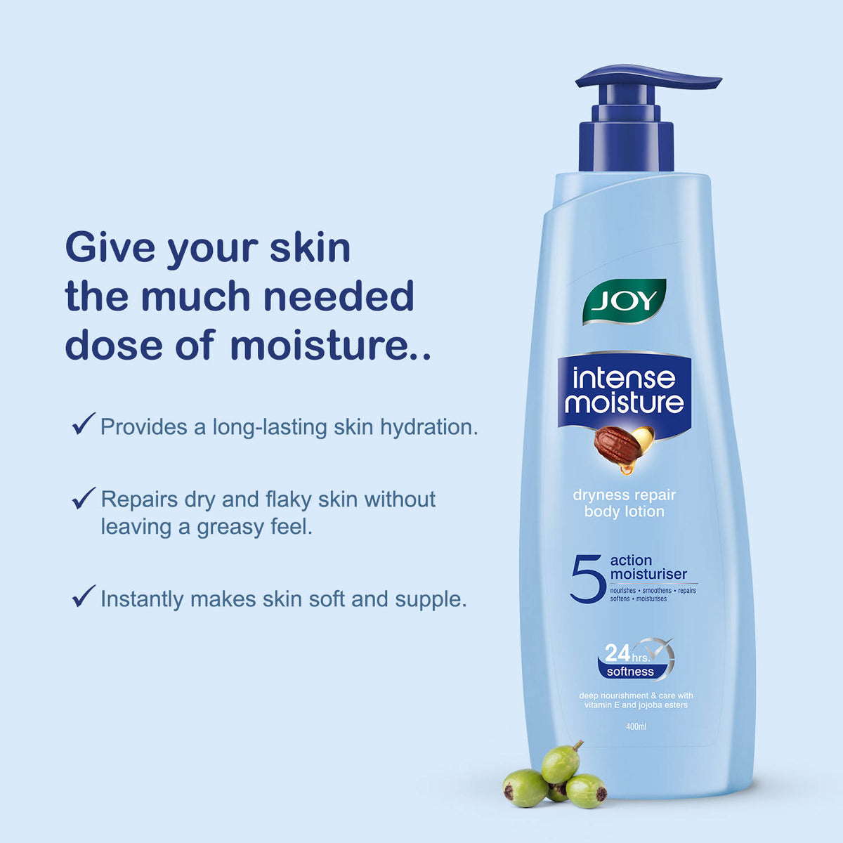 Intense Moisture Dryness Repair Body Lotion - Vit E & Jojoba, 24hr Softness for Winter | B20 - view 4